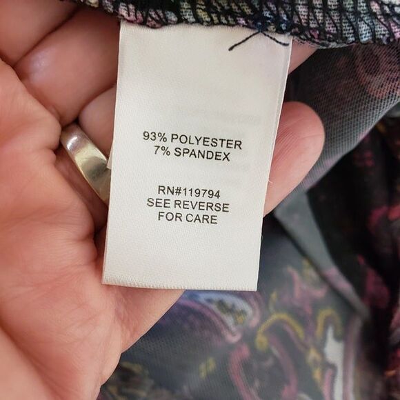 Pretty One World Purple Paisley Cardigan Kimono womens L large Overlay - Picture 7 of 7